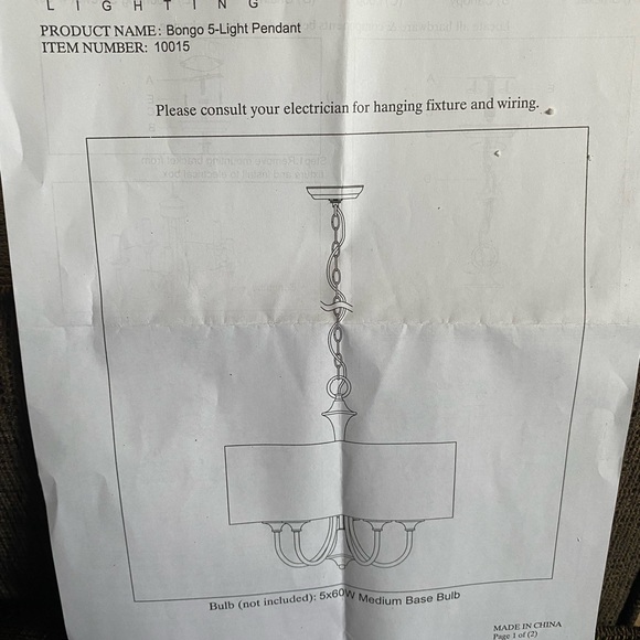 New! Drum chandelier light fixture - Picture 5 of 5